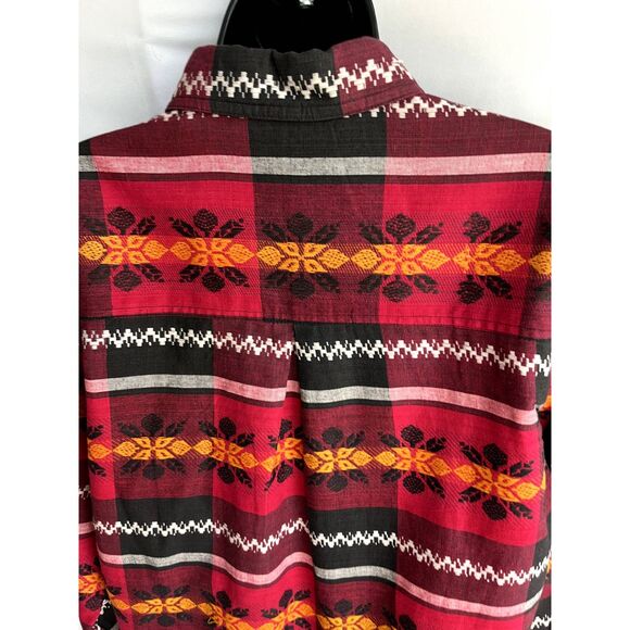 Vintage Backroad Blues Western Cowboy Button Down Shirt Red Shirt Size M - Picture 6 of 10